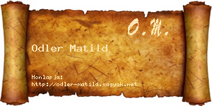 Odler Matild névjegykártya